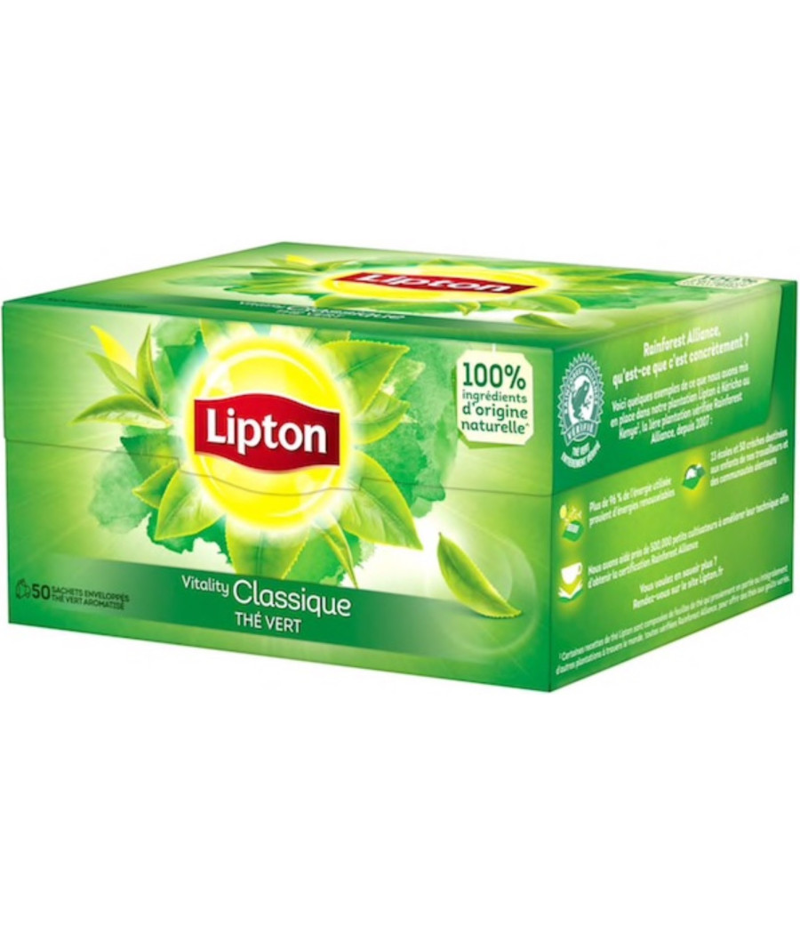THE VERT LIPTON CLASSIQUE GOUT LEGER SUBTIL 50 SACHETS 65G