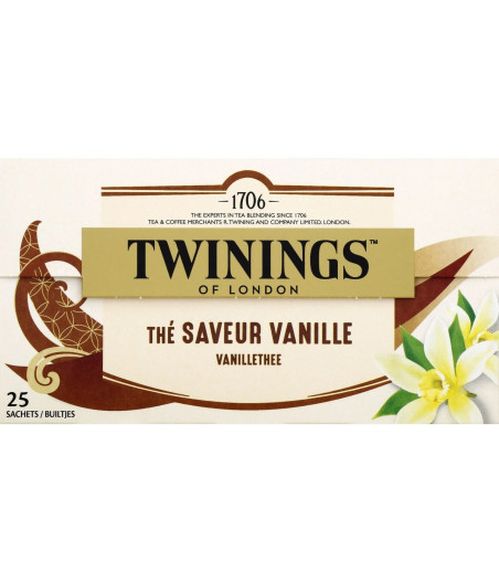 THE NOIR TWININGS VANILLE 25 SACHETS 50G