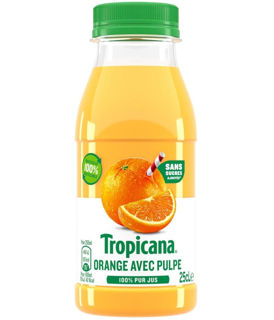 JUS DE FRUITS ORANGE AVEC PULPE TROPICANA 25CL