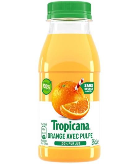 JUS DE FRUITS ORANGE AVEC PULPE TROPICANA 25CL
