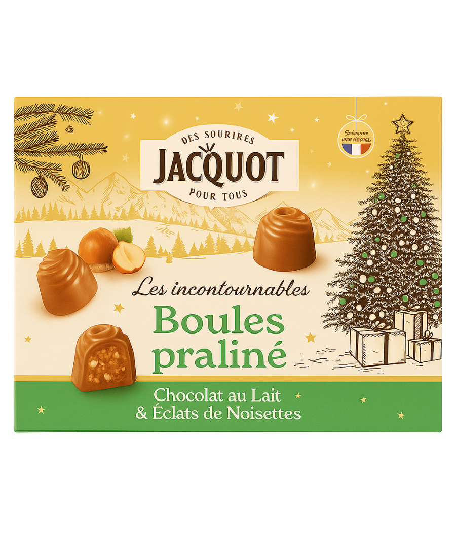 BOULES PRALINE CHOCOLAT AU LAIT ET ECLATS DE NOISETTES  1KG