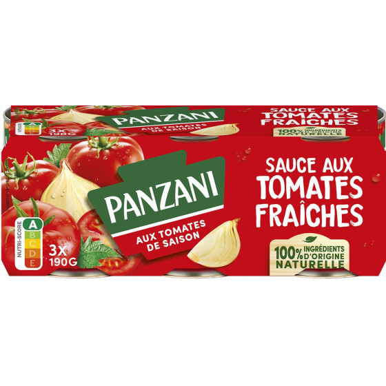 SAUCES AUX TOMATES FRAICHES PANZANI 3X190G