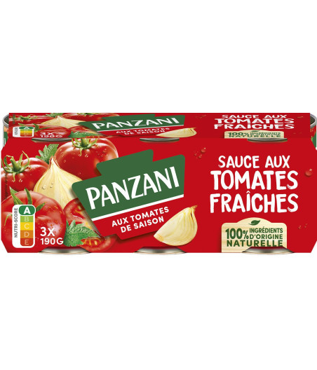 SAUCES AUX TOMATES FRAICHES PANZANI 3X190G