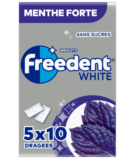 CHEWING-GUM FREEDENT WHITE M.FORTE 5 X 14G (50 DRAGEES)