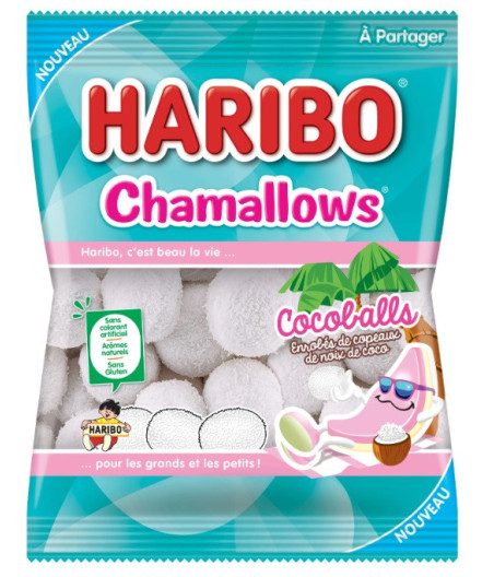 CHAMALLOWS - COCOBALLS - ENROBES DE COPEAUX DE NOIX DE COCO 175 G (26 X 6,73 G)