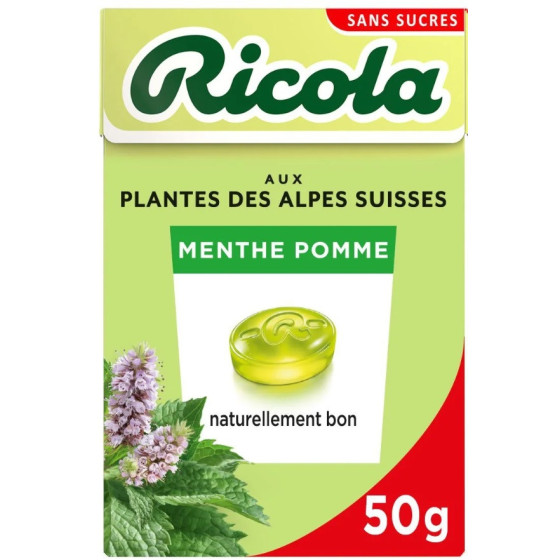 BONBONS RICOLA MENTHE POMME 50 G