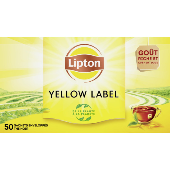 LIPTON YELLOW THE NOIR YELLOW LABEL 50 SACHETS 100G