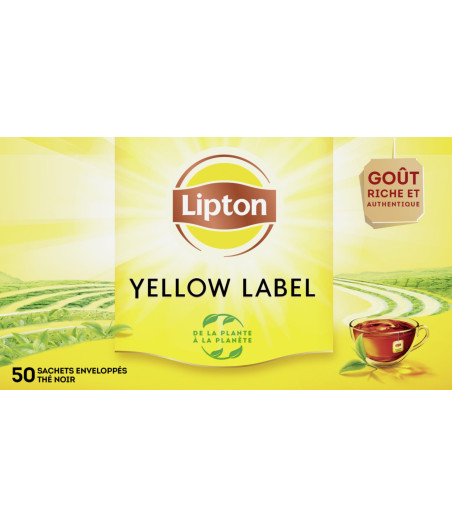 LIPTON YELLOW THE NOIR YELLOW LABEL 50 SACHETS 100G