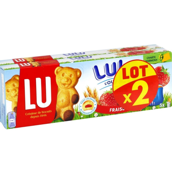 GATEAU FRAISE LULU L'OURSON LU 2X150G