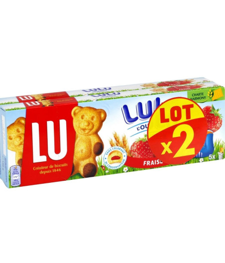 GATEAU FRAISE LULU L'OURSON LU 2X150G