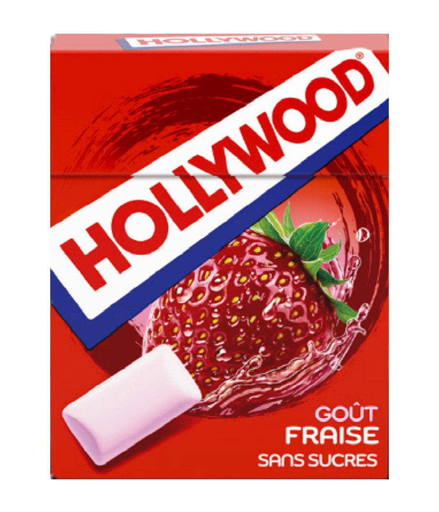 CHEWING-GUM FRAISE HOLLYWOOD 14G