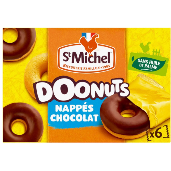 GÂTEAUX DOONUTS NAPPÉS CHOCOLAT AU LAIT ST MICHEL 180G