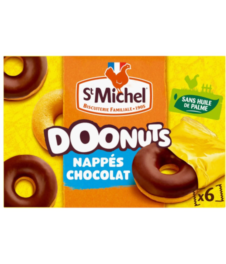 GÂTEAUX DOONUTS NAPPÉS CHOCOLAT AU LAIT ST MICHEL 180G
