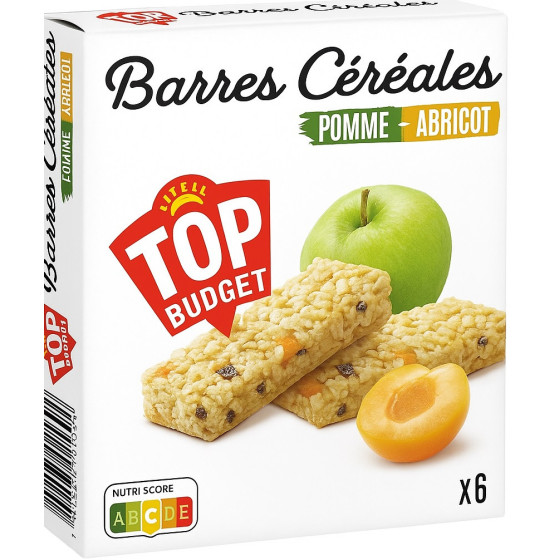 BARRES CEREALES POMME ABRICOT TOP BUDGET 126G