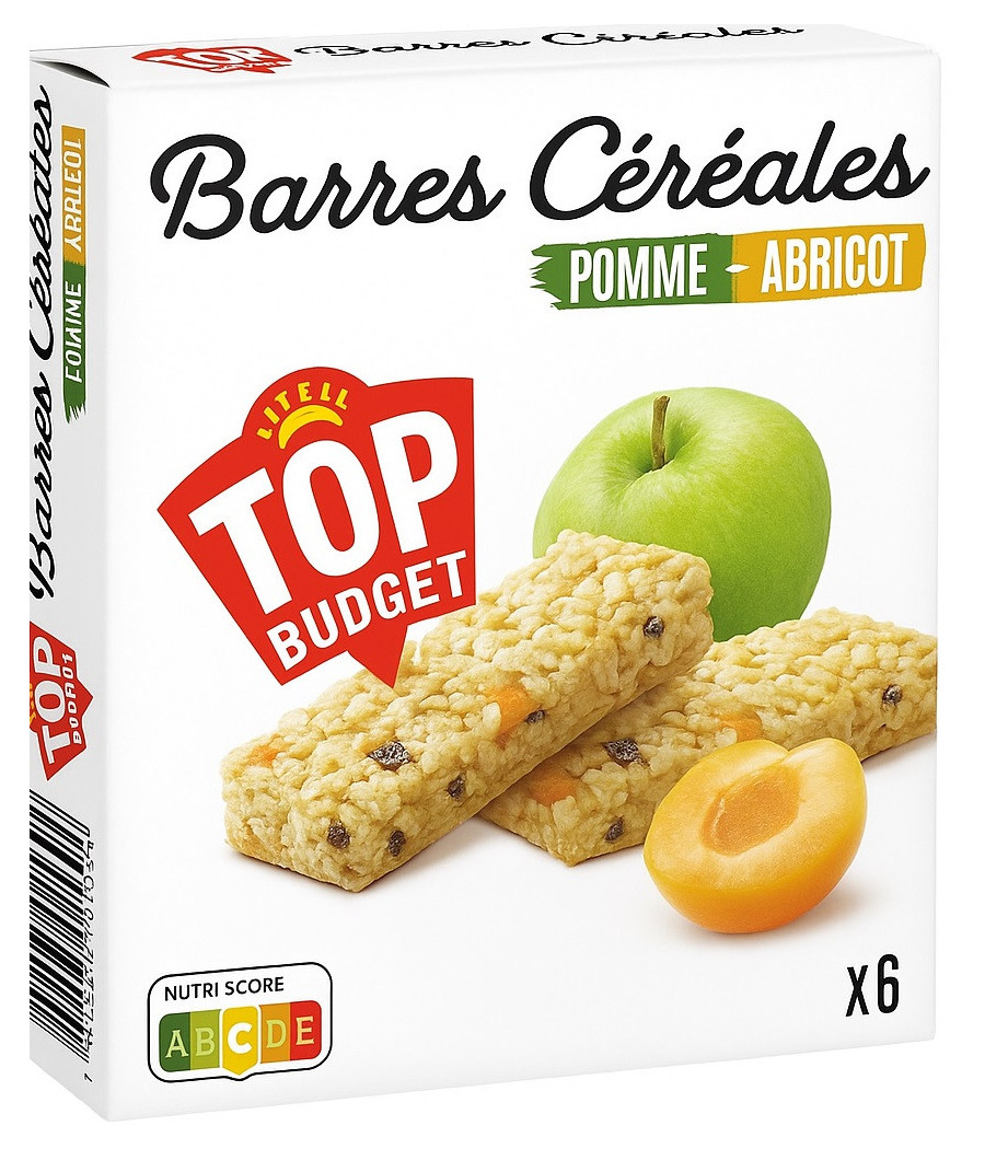 BARRES CEREALES POMME ABRICOT TOP BUDGET 126G