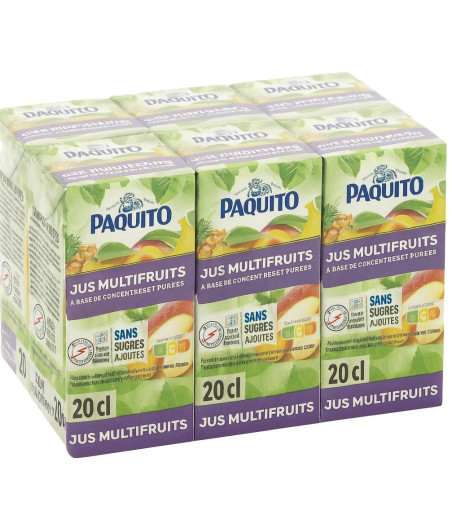 JUS DE FRUITS MULTIFRUIT BRIQUETTES PAQUITO 6X20CL