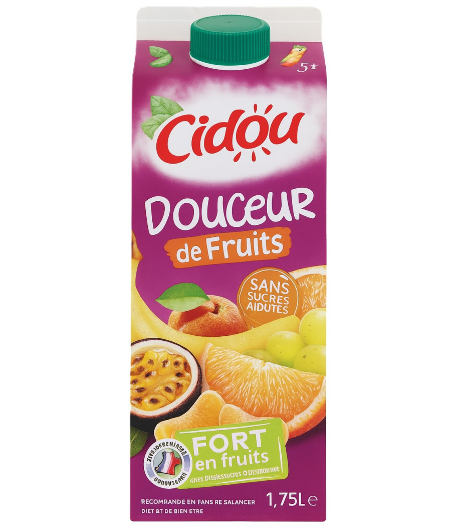 JUS DE FRUITS MULTIFRUITS DOUCEUR DE FRUITS CIDOU 1,75L