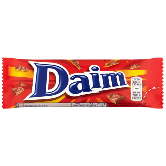 BARRE DE CHOCOLAT AU LAIT DAIM 28G