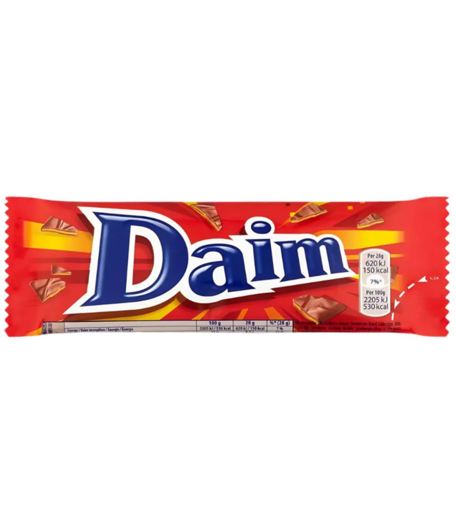 BISCUIT DAIM BARRE CHOCOLAT LAIT 28G