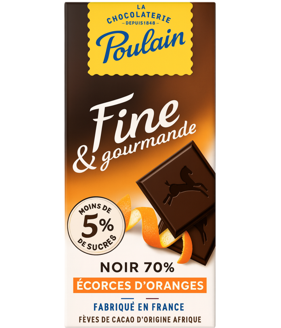 TABLETTE DE CHOCOLAT FINE & GOURMANDE POULAIN 100G