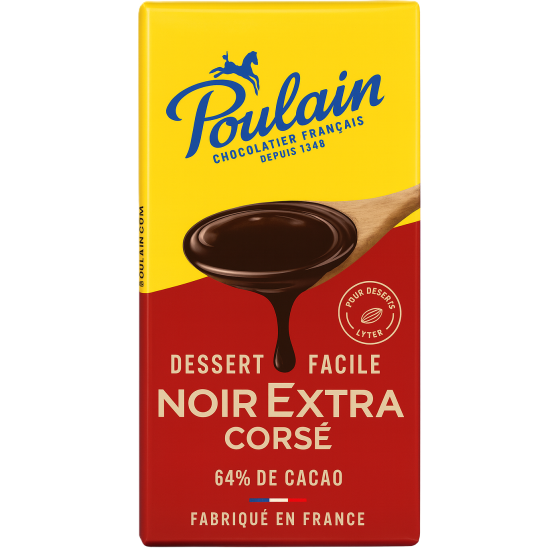 TABLETTE DE CHOCOLATIER DESSERT FACILE NOIR EXTRA CORSE POULAIN 180G