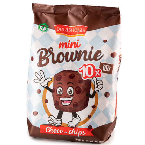 MINI BROWNIES CHOCO CHIPS DELASHERAS 250G