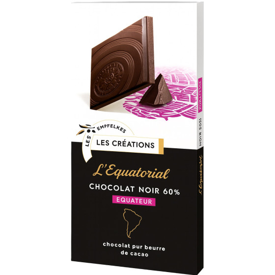 TABLETTE DE CHOCOLAT NOIR L'EQUATORIAL LES CREATIONS 80G