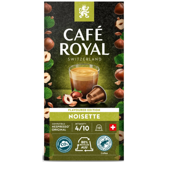 CAFE CAPSULES NOISETTE INTENSITE 4 COMPATIBLE NESPRESSO CAFE ROYAL 50G