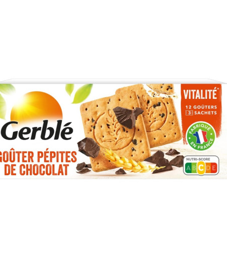 GOUTER PEPITES DE CHOCOLAT 3 SACHETS DE 4 BISCUITS, 250G