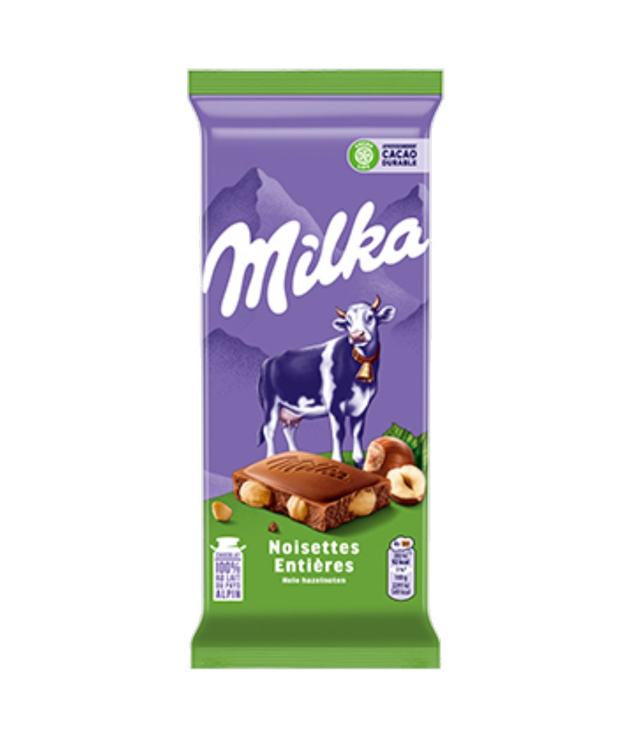 TABLETTE DE CHOCOLAT NOISETTE MILKA 100G