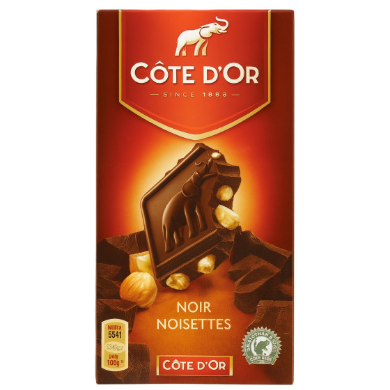 TABLETTE DE CHOCOILAT NOIR NOISETTES COTE D'OR 200G