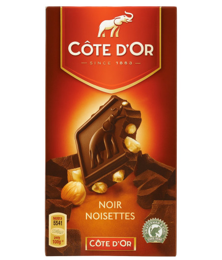 TABLETTE DE CHOCOILAT NOIR NOISETTES COTE D'OR 200G