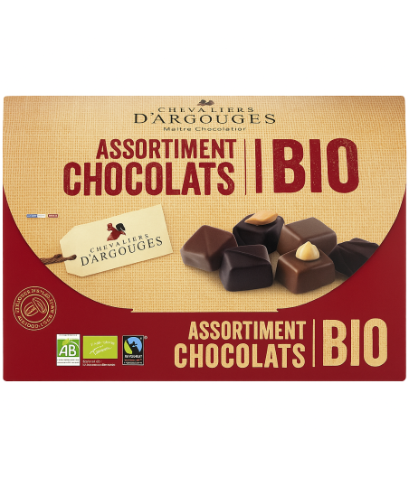ASSORTIMENT DE CHOCOLATS BIO CHEVALIERS D'ARGOUGES  184G