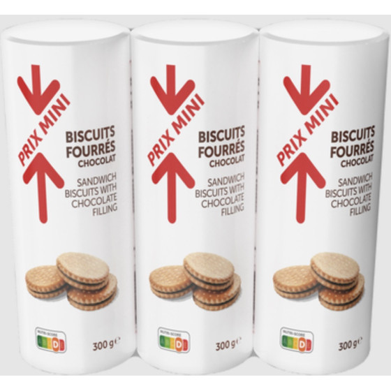 BISCUITS FOURRES CHOCOLAT 3 *300G (900G)