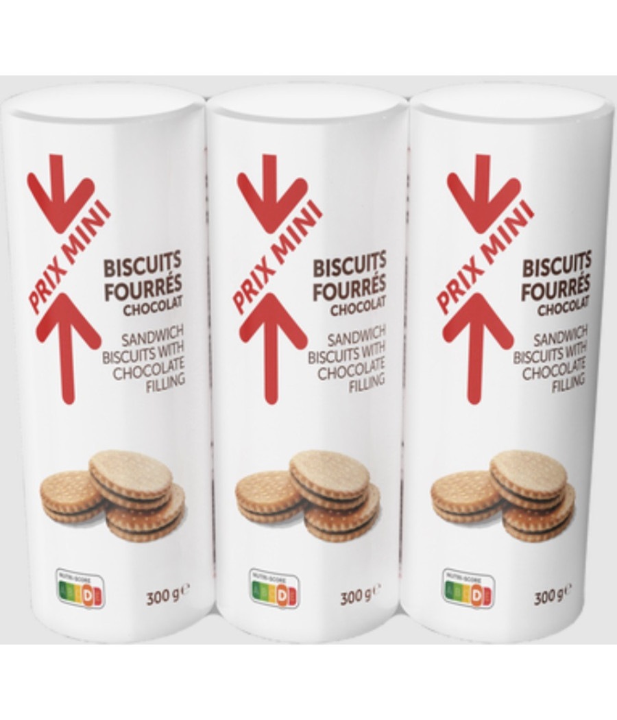 BISCUITS FOURRES CHOCOLAT 3 *300G (900G)