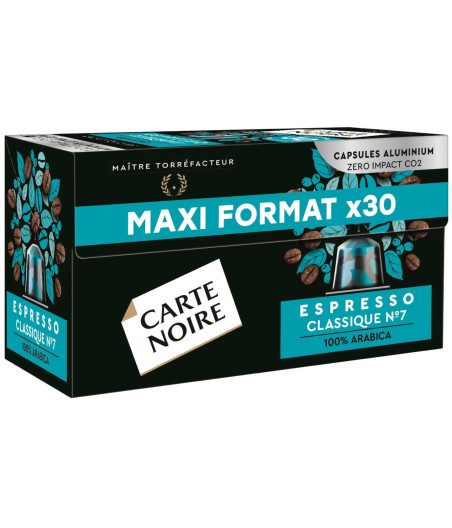 CAPSULES DE CAFE ESPRESSO CLASSIQUE N°7 CARTE NOIR 165G
