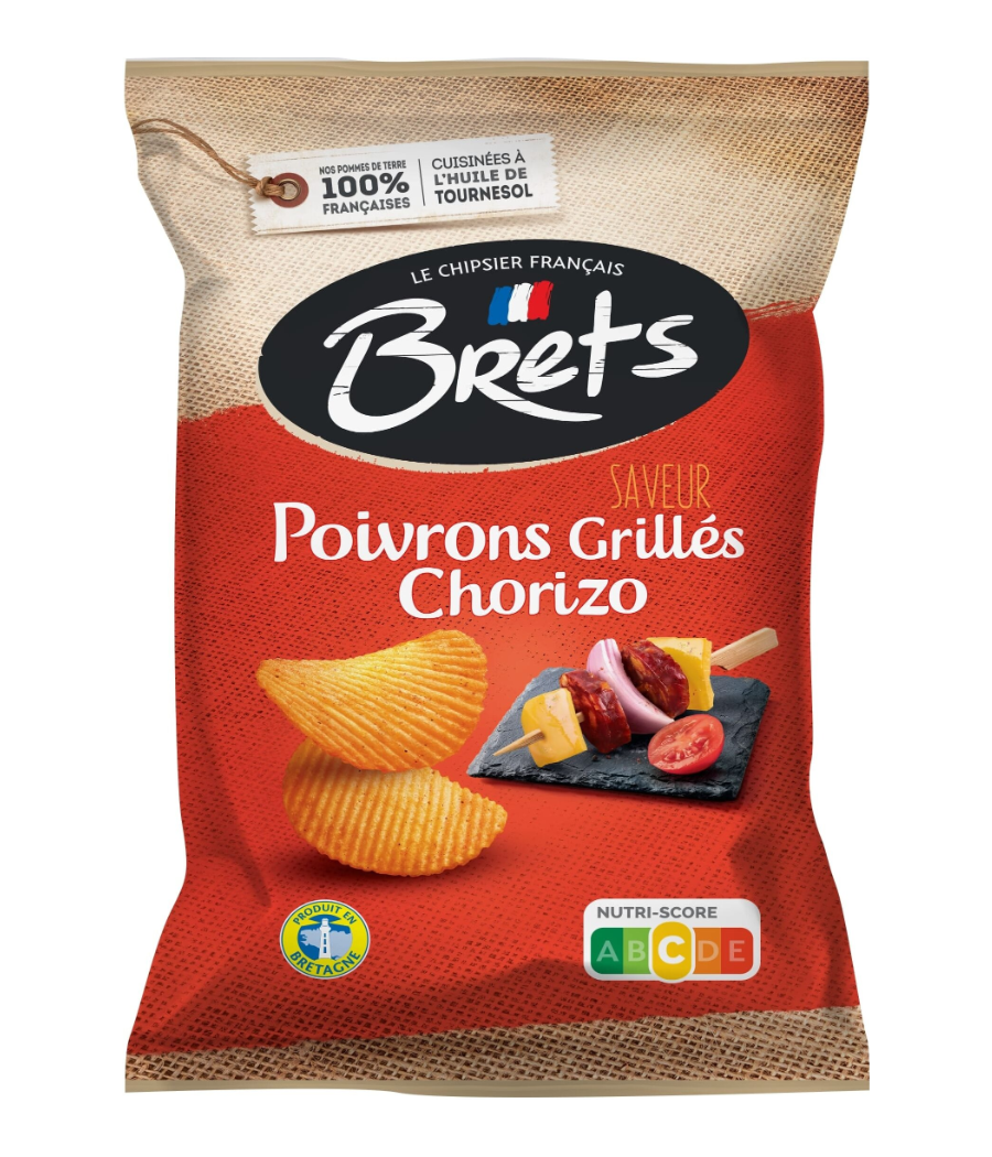 CHIPS SAVEUR POIVRONS GRILLES CHORIZO BRETS 125G