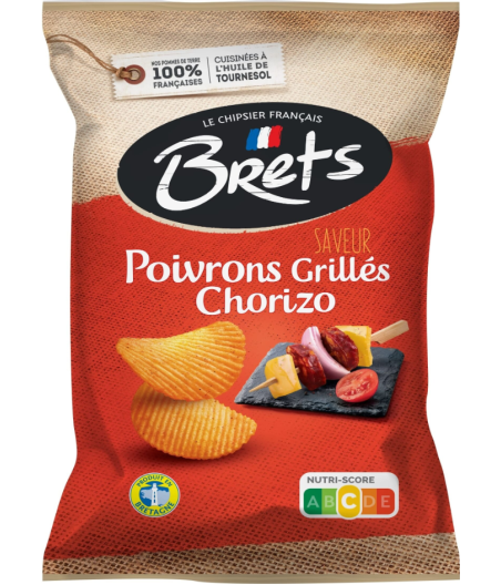 CHIPS SAVEUR POIVRONS GRILLES CHORIZO BRETS 125G