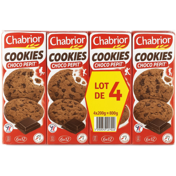 COOKIES CHOCO PEPIT CHABRIOR 4x200G