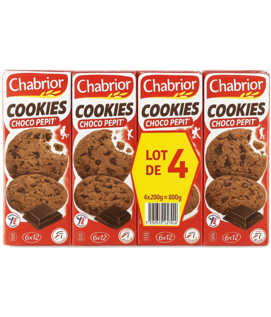 COOKIES CHOCO PEPIT CHABRIOR 4x200G