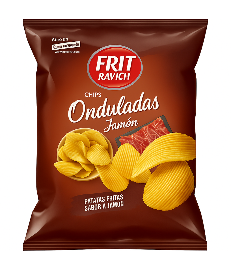 CHIPS ONDULES JAMBON FRIT RAVICH 40G