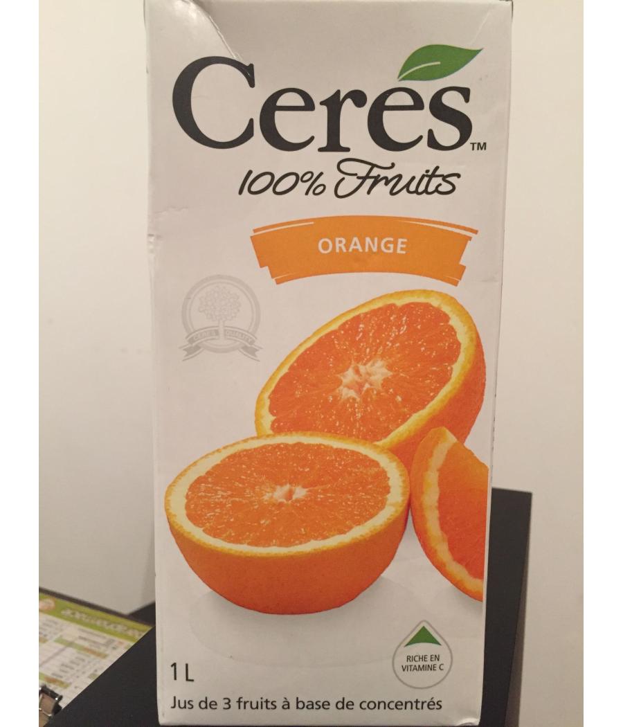 JUS DE FRUITS CERES 100% ORANGE (1 L)