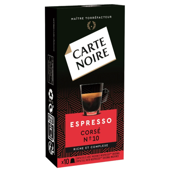 CAFE CAPSULES CORSE N°10  ESPRESSO CARTE NOIR  53G