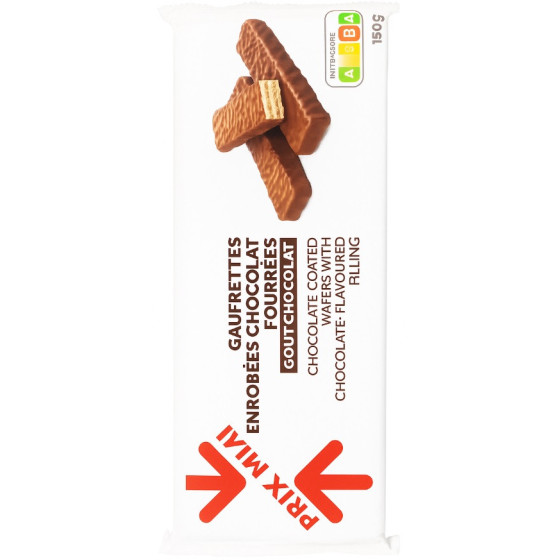 GAUFRETTES ENROBEES CHOCOLAT 150G