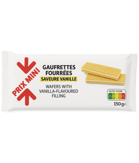 GAUFRETTES FOURREES SAVEUR VANILLE PRIX MINI 150G