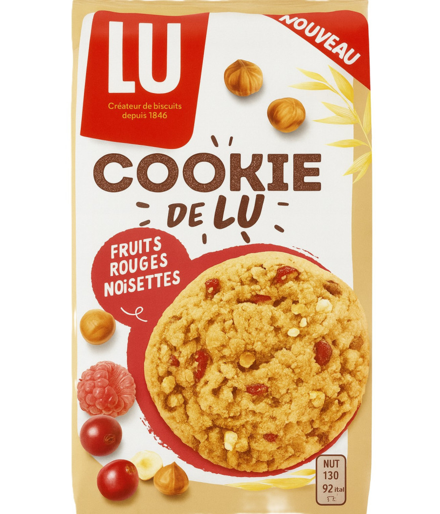 COOKIE DE FRUITS ROUGES NOISETTES  LU 160G