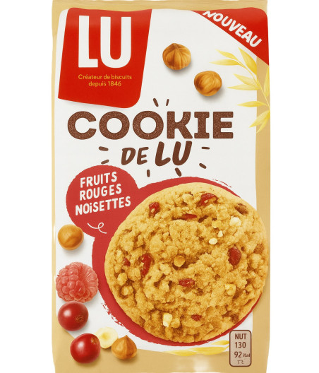 COOKIE DE FRUITS ROUGES NOISETTES  LU 160G