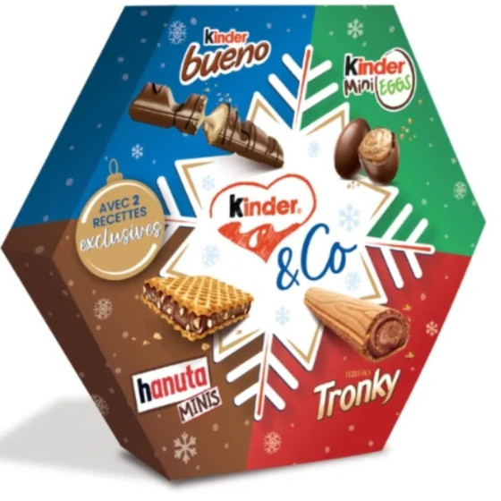 ASSORTIMENT DE BISCUITS ET CHOCOLATS CACAO & NOISETTES KINDER & CO  174G