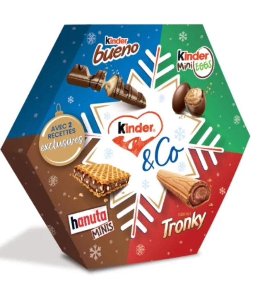 ASSORTIMENT DE BISCUITS ET CHOCOLATS CACAO & NOISETTES KINDER & CO  174G