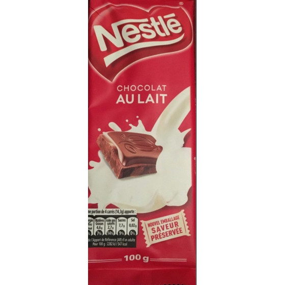CHOCOLAT AU LAIT 100G